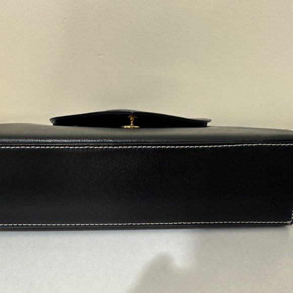 Vintage Yves Saint Laurent YSL Black Leather Top Handle With Strap - Picture 9 of 13